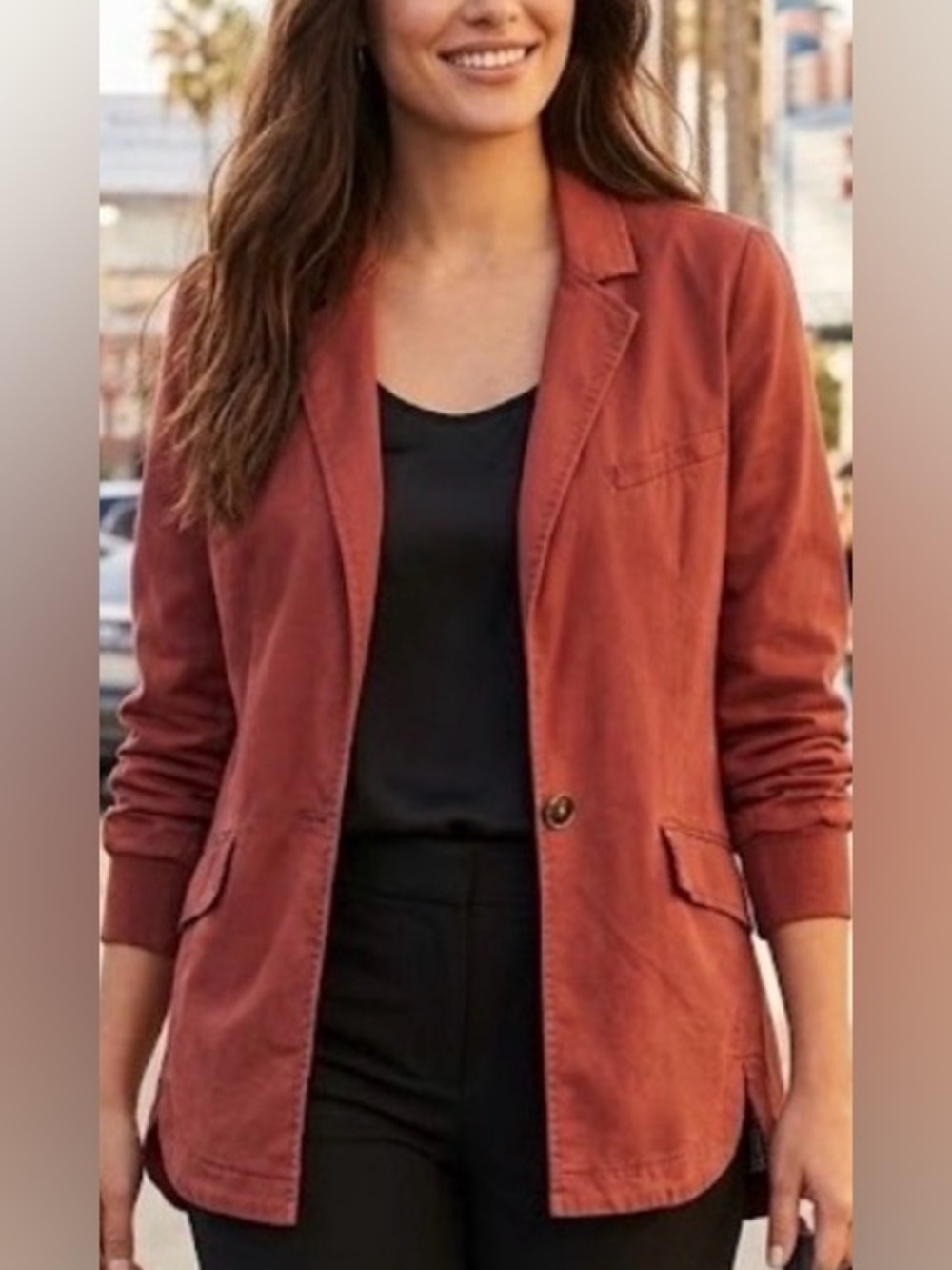 Anthropologie Brick Red Blazer XS